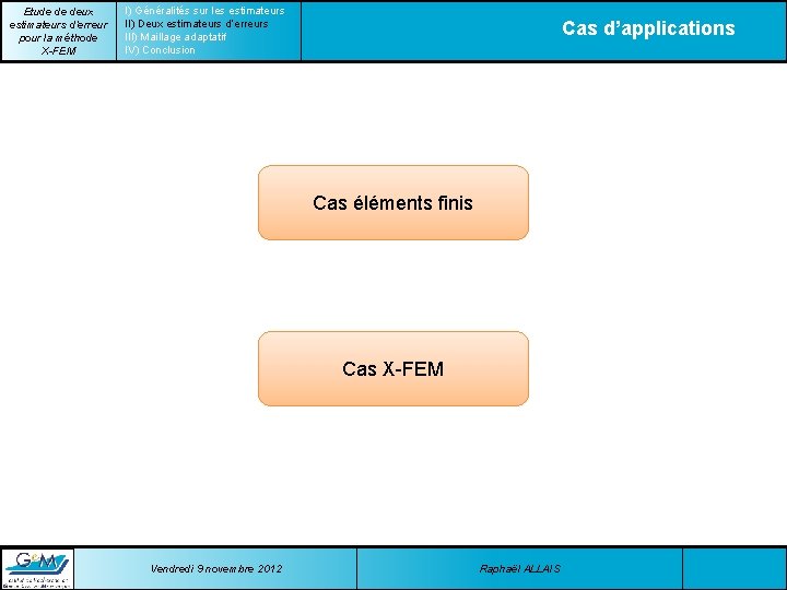 Etude de deux estimateurs d’erreur pour la méthode X-FEM I) Généralités sur les estimateurs