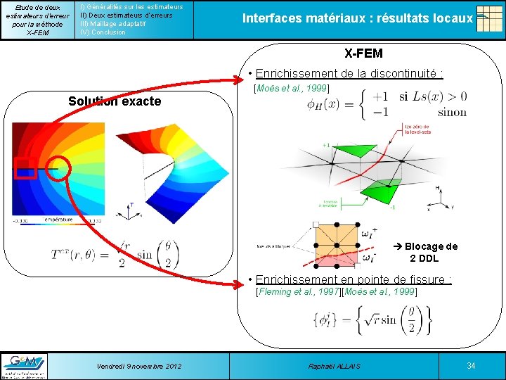 Etude de deux estimateurs d’erreur pour la méthode X-FEM I) Généralités sur les estimateurs