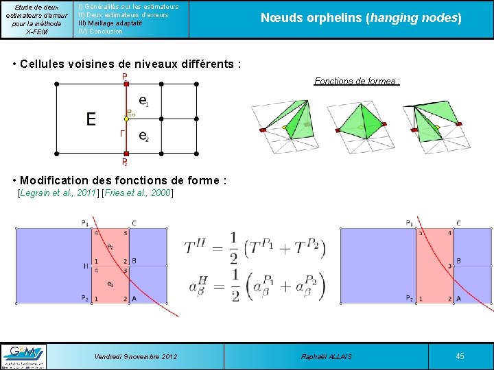 Etude de deux estimateurs d’erreur pour la méthode X-FEM I) Généralités sur les estimateurs