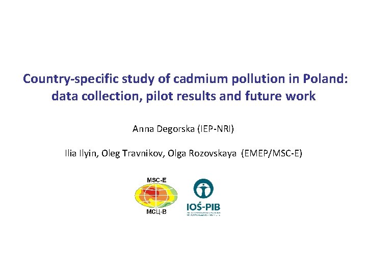 Country-specific study of cadmium pollution in Poland: data collection, pilot results and future work