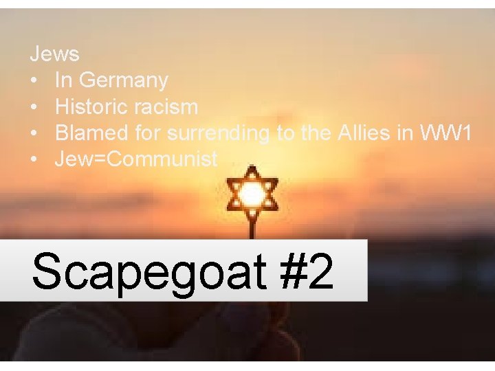 Jews • In Germany • Historic racism • Blamed for surrending to the Allies Jews • In Germany • Historic racism • Blamed for surrending to the Allies