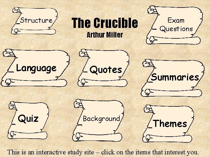 Structure The Crucible Arthur Miller Language Quiz Quotes Background Exam Questions Summaries Themes This