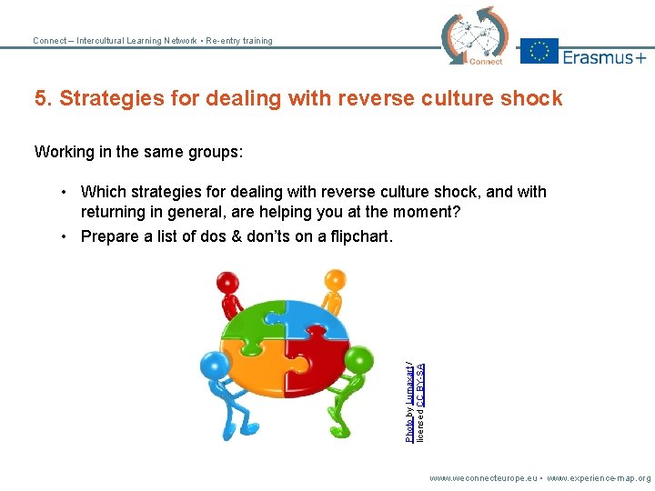 Connect – Intercultural Learning Network • Re-entry training 5. Strategies for dealing with reverse