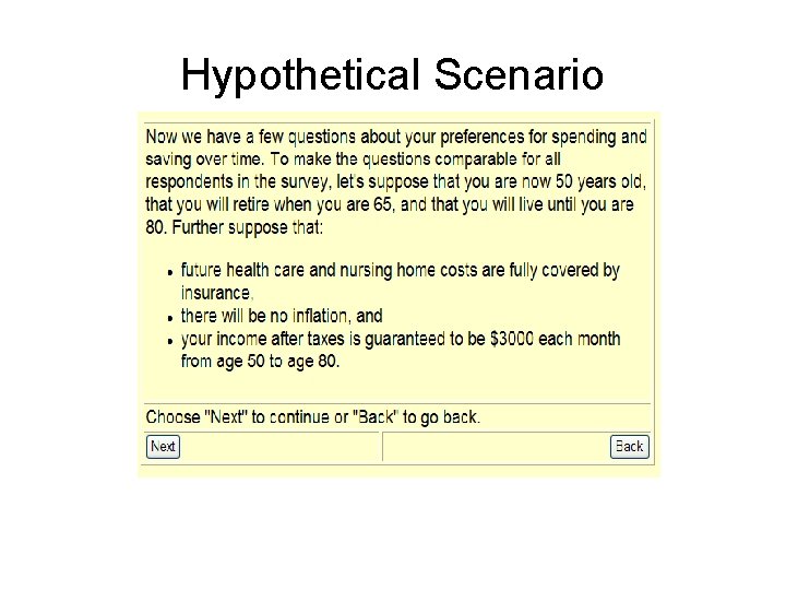 Hypothetical Scenario 
