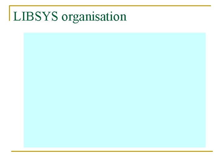 LIBSYS organisation 