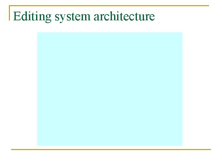 Editing system architecture 