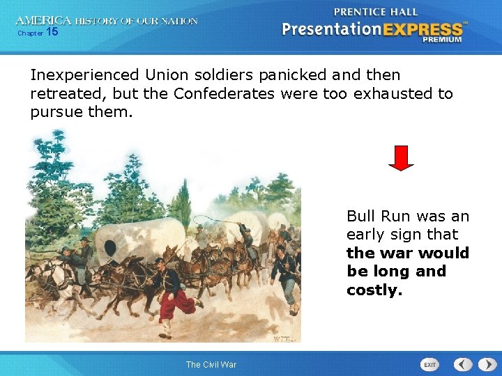 Chapter 15 Inexperienced Union soldiers panicked and then retreated, but the Confederates were too