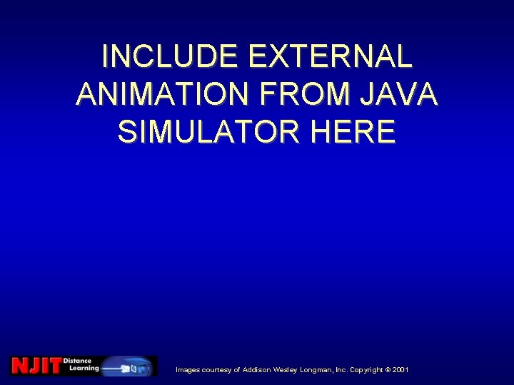 INCLUDE EXTERNAL ANIMATION FROM JAVA SIMULATOR HERE Images courtesy of Addison Wesley Longman, Inc. INCLUDE EXTERNAL ANIMATION FROM JAVA SIMULATOR HERE Images courtesy of Addison Wesley Longman, Inc.