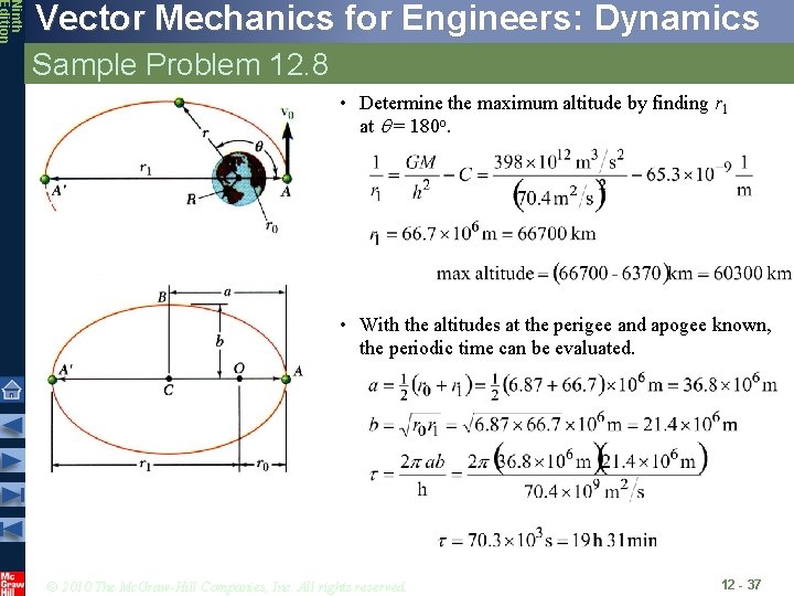 Ninth Edition Vector Mechanics for Engineers: Dynamics Sample Problem 12. 8 • Determine the