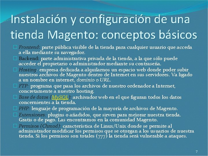 Instalación y configuración de una tienda Magento: conceptos básicos � Frontend: parte pública visible