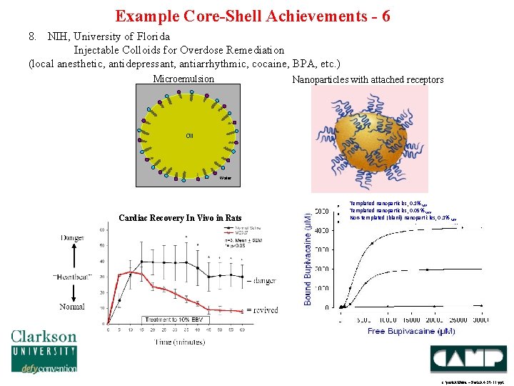 Example Core-Shell Achievements - 6 8. NIH, University of Florida Injectable Colloids for Overdose
