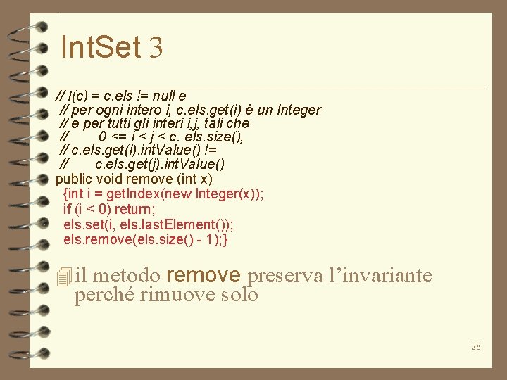 Int. Set 3 // I(c) = c. els != null e // per ogni