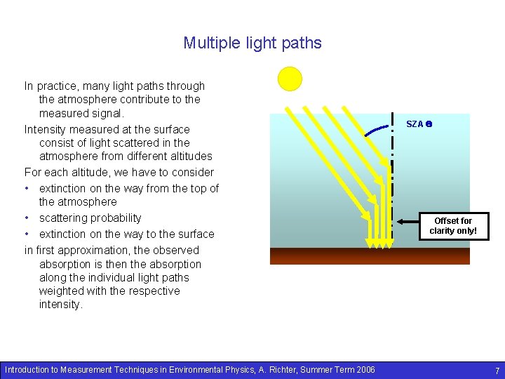 Multiple light paths In practice, many light paths through the atmosphere contribute to the