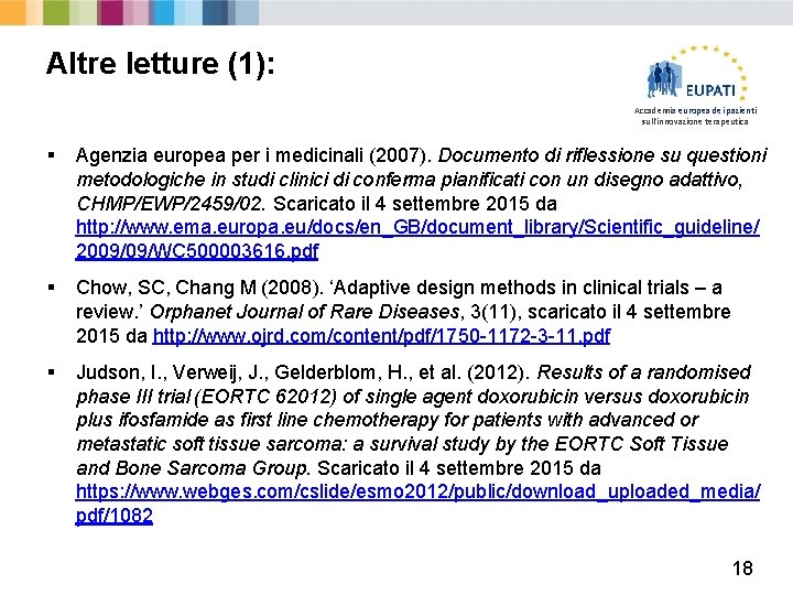 Altre letture (1): Accademia europea dei pazienti sull'innovazione terapeutica § Agenzia europea per i