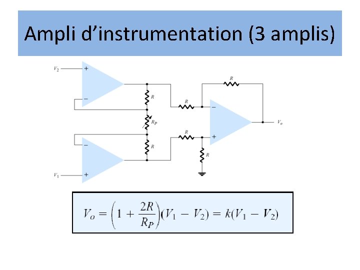 Ampli d’instrumentation (3 amplis) 