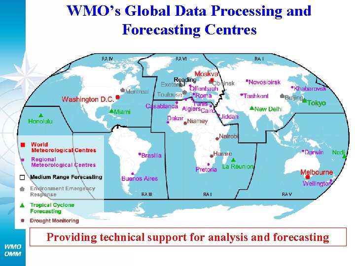 WMO’s Global Data Processing and Forecasting Centres Providing technical support for analysis and forecasting