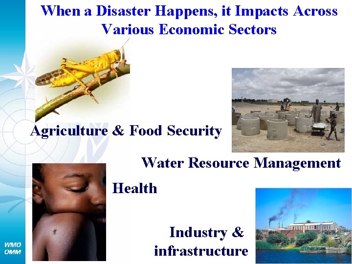 When a Disaster Happens, it Impacts Across Various Economic Sectors Agriculture & Food Security