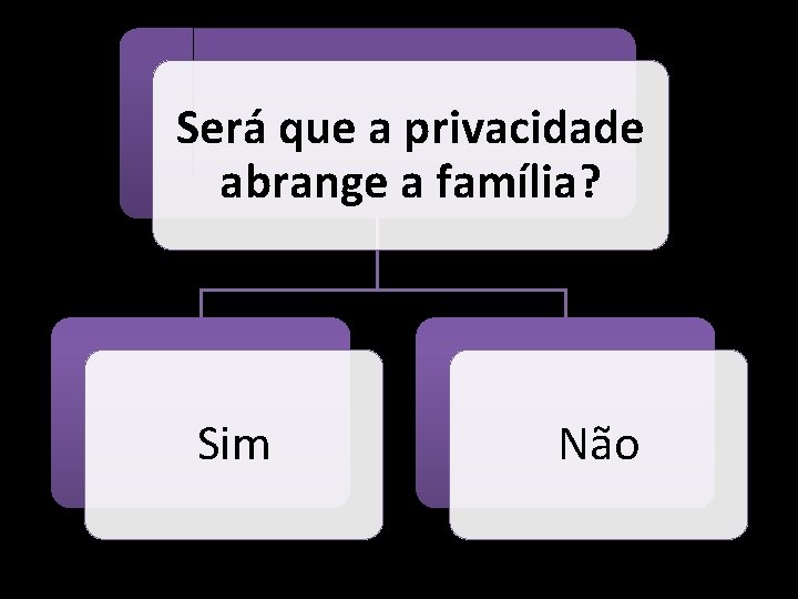 Será que a privacidade abrange a família? Sim Não 