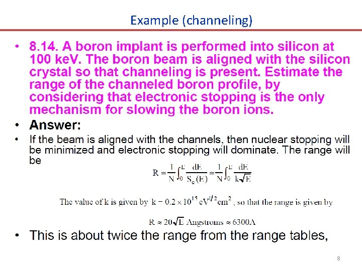 Example (channeling) 8 