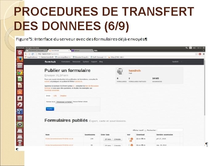 PROCEDURES DE TRANSFERT DES DONNEES (6/9) 