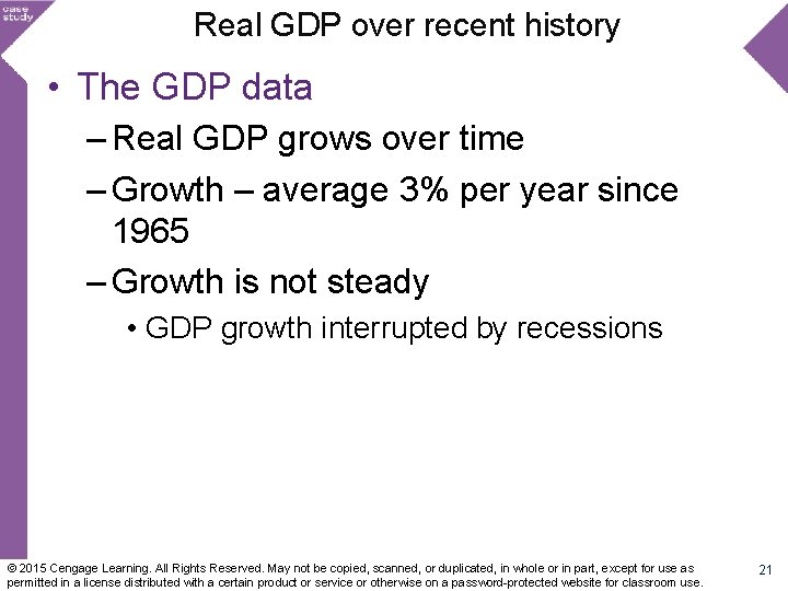 Real GDP over recent history • The GDP data – Real GDP grows over