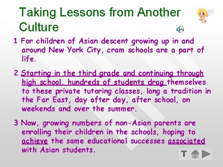 Taking Lessons from Another Culture 1 For children of Asian descent growing up in