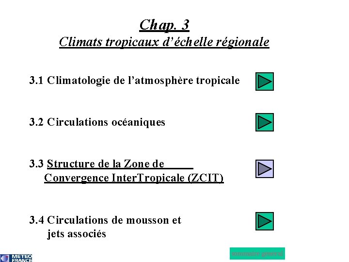 Chap. 3 Climats tropicaux d’échelle régionale 3. 1 Climatologie de l’atmosphère tropicale 3. 2