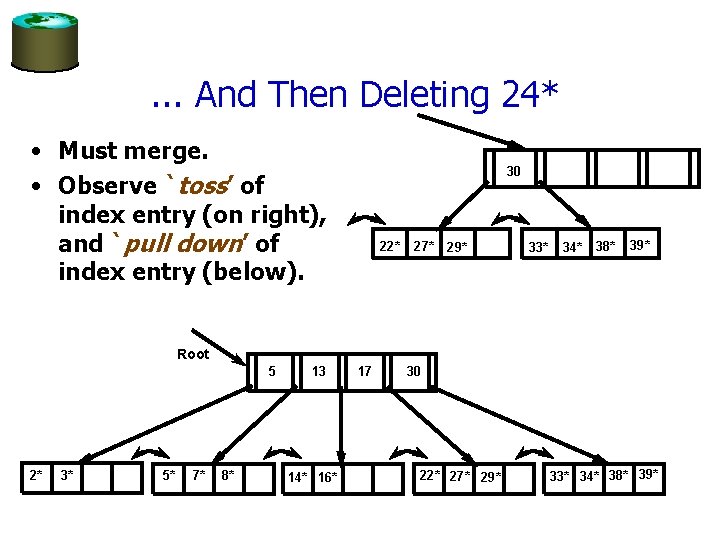 . . . And Then Deleting 24* • Must merge. • Observe `toss’ of