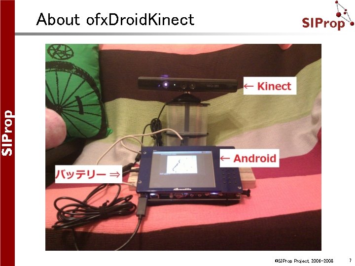About ofx. Droid. Kinect ©SIProp Project, 2006 -2008 7 