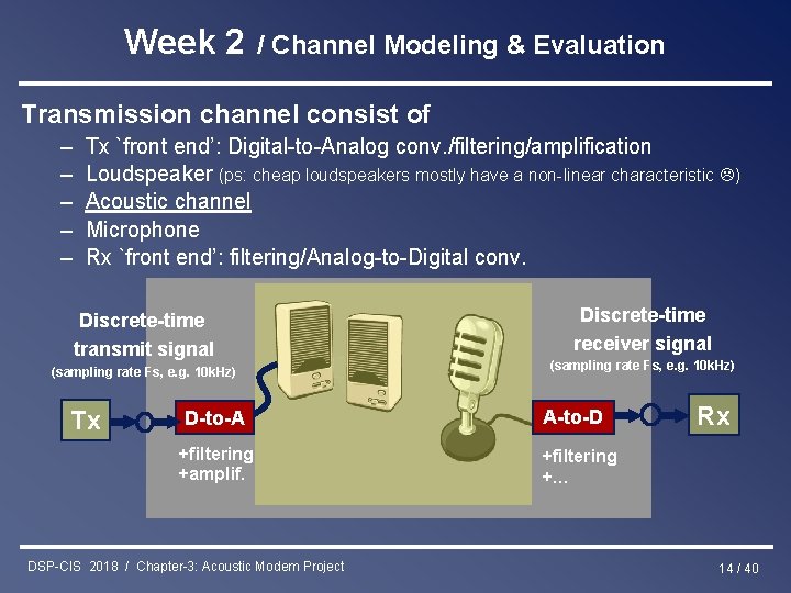 Week 2 / Channel Modeling & Evaluation Transmission channel consist of – – –