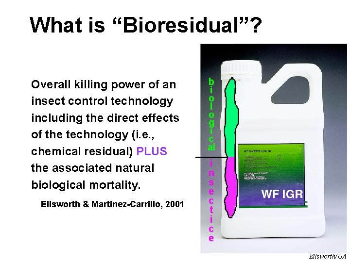What is “Bioresidual”? Overall killing power of an insect control technology including the direct What is “Bioresidual”? Overall killing power of an insect control technology including the direct