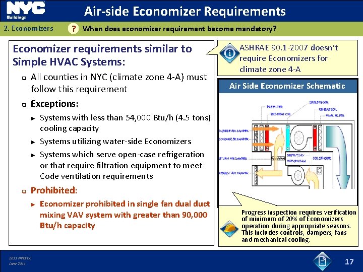 Air-side Economizer Requirements 2. Economizers When does economizer requirement become mandatory? ? Economizer requirements