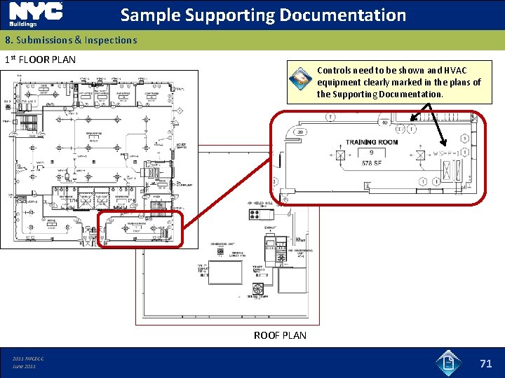 Sample Supporting Documentation 8. Submissions & Inspections 1 st FLOOR PLAN Controls need to