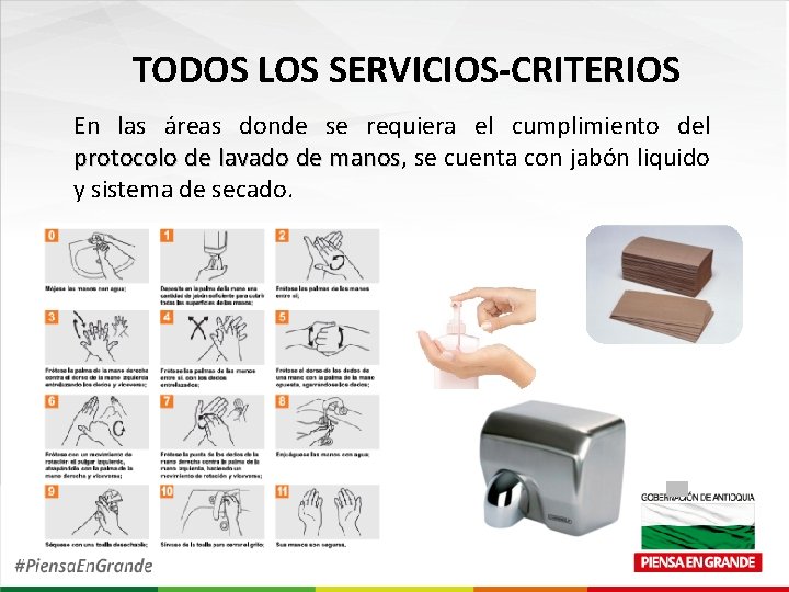 TODOS LOS SERVICIOS-CRITERIOS En las áreas donde se requiera el cumplimiento del protocolo de