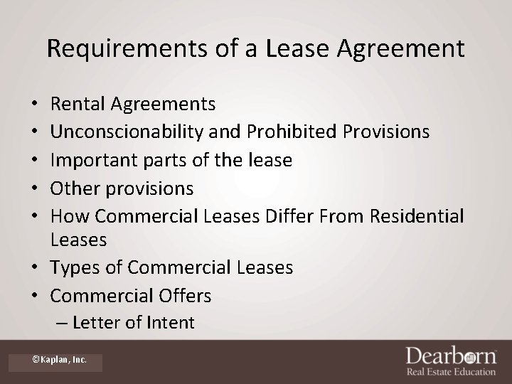 Requirements of a Lease Agreement Rental Agreements Unconscionability and Prohibited Provisions Important parts of