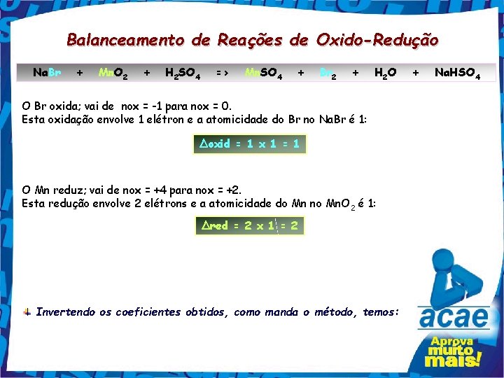 Balanceamento de Reações de Oxido-Redução Na. Br + Mn. O 2 + H 2