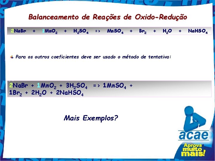 Balanceamento de Reações de Oxido-Redução 2 Na. Br + 1 Mn. O 2 +