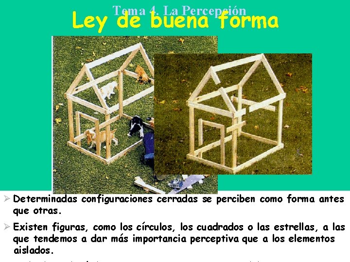 Tema 4. La Percepción Ley de buena forma Ø Determinadas configuraciones cerradas se perciben