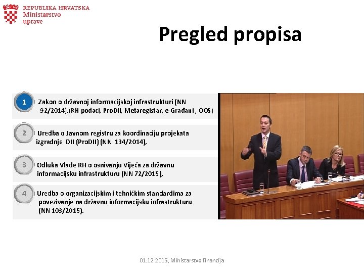 Pregled propisa 1 Zakon o državnoj informacijskoj infrastrukturi (NN 92/2014), (RH podaci, Pro. DII,