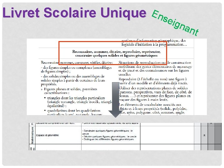 Livret Scolaire Unique Ense ign ant 