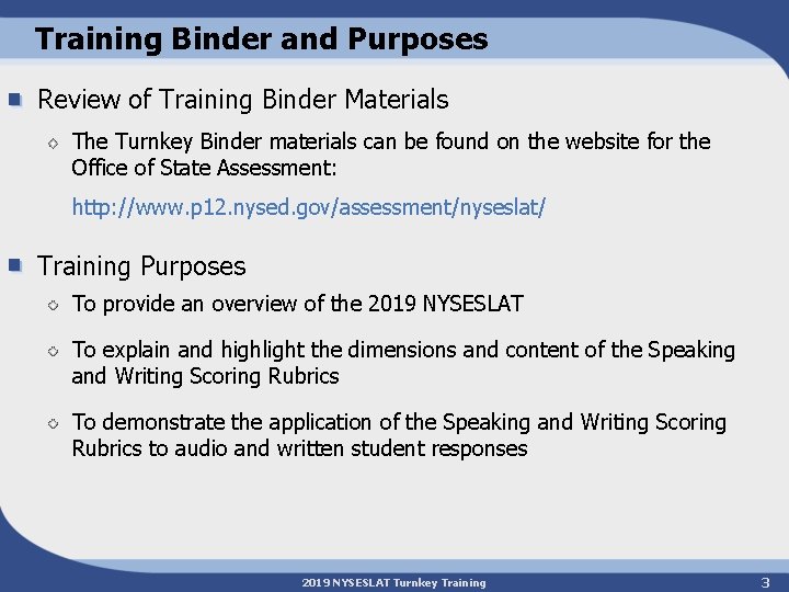 Training Binder and Purposes Review of Training Binder Materials The Turnkey Binder materials can Training Binder and Purposes Review of Training Binder Materials The Turnkey Binder materials can