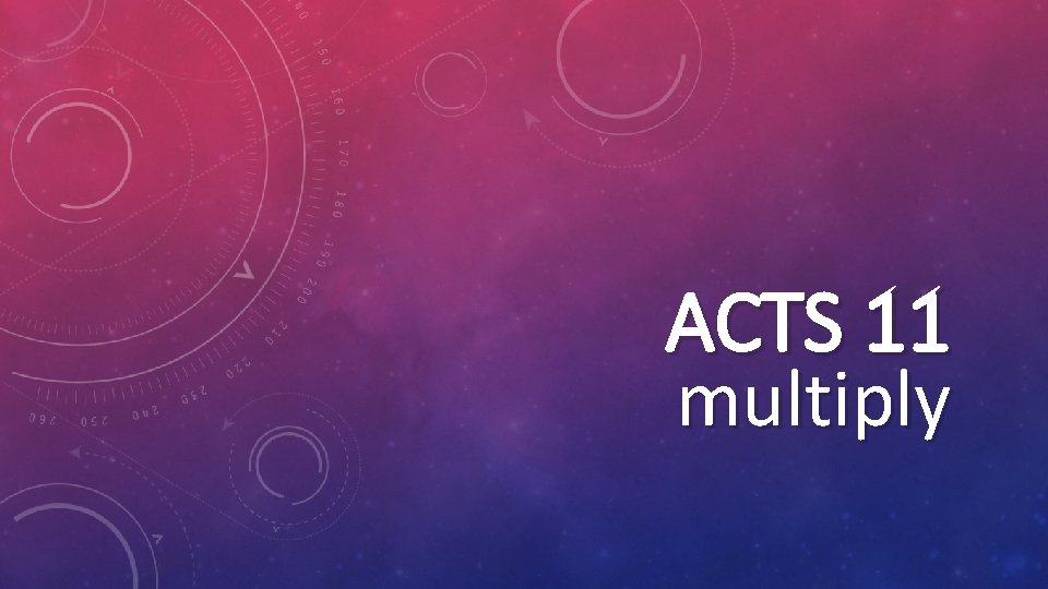 ACTS 11 multiply 