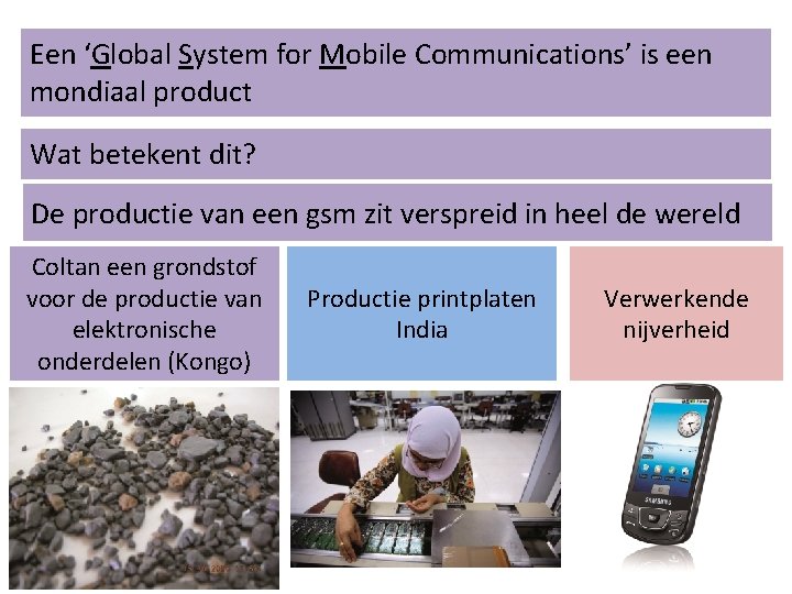 Een ‘Global System for Mobile Communications’ is een mondiaal product Wat betekent dit? De
