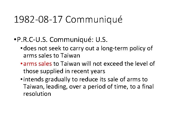 1982 -08 -17 Communiqué • P. R. C-U. S. Communiqué: U. S. • does 1982 -08 -17 Communiqué • P. R. C-U. S. Communiqué: U. S. • does