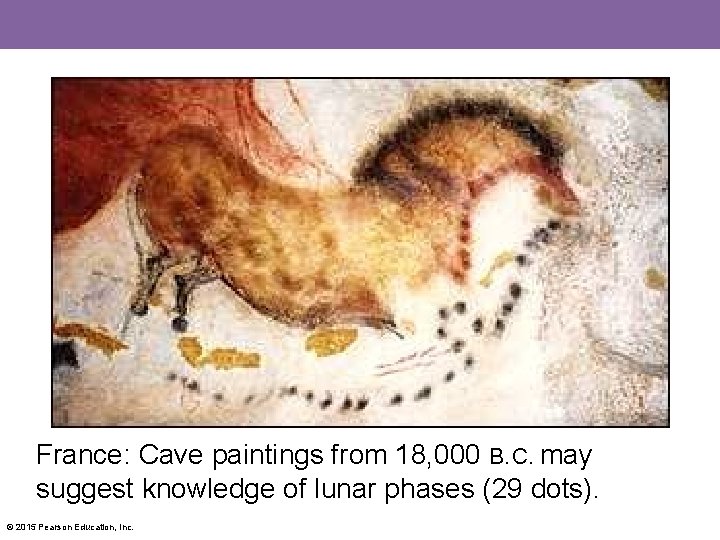 France: Cave paintings from 18, 000 B. C. may suggest knowledge of lunar phases