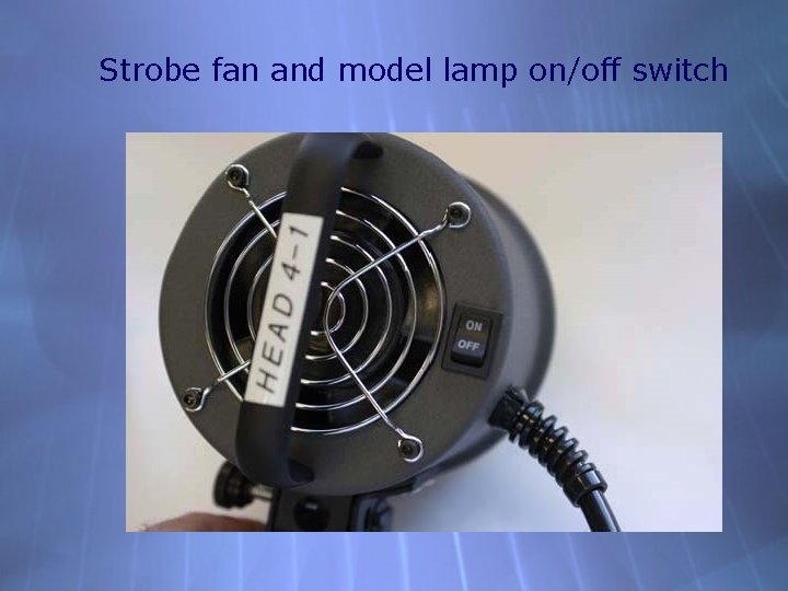 Strobe fan and model lamp on/off switch 
