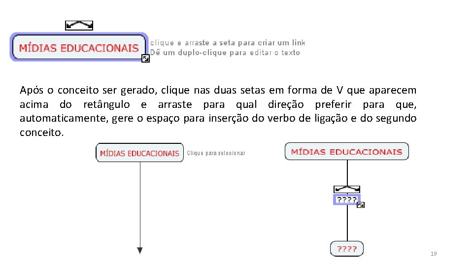Após o conceito ser gerado, clique nas duas setas em forma de V que