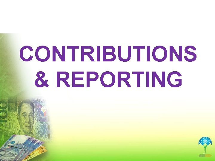 CONTRIBUTIONS & REPORTING 