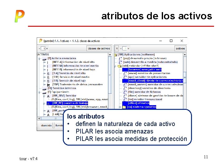 atributos de los activos los atributos • definen la naturaleza de cada activo •