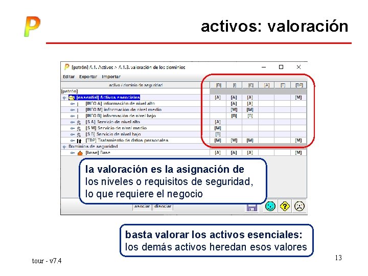 activos: valoración la valoración es la asignación de los niveles o requisitos de seguridad,